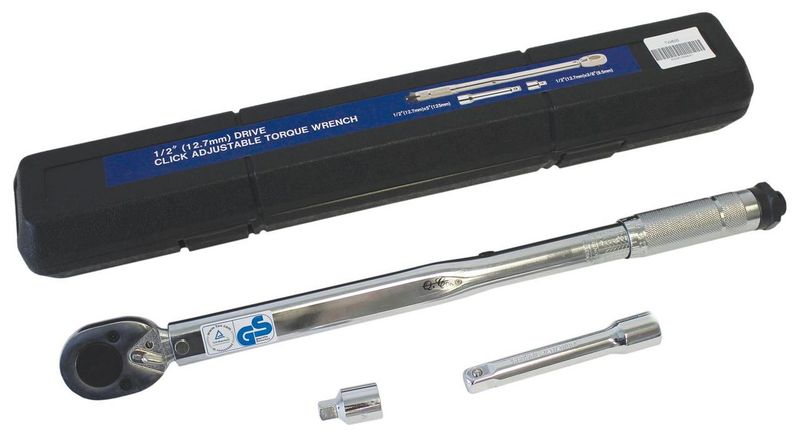1/2" Drive Click Adjustable Torque Wrench with Extensions