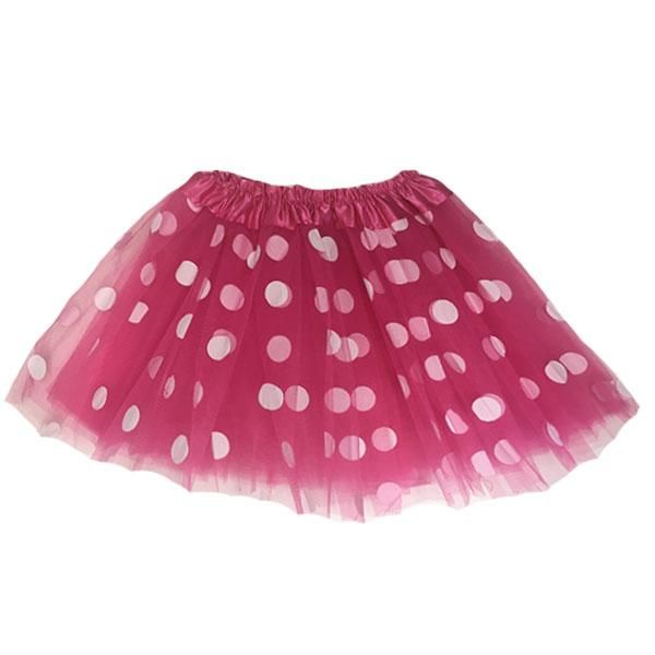 Dark Pink Polka Dot Tutu Skirt (Age 3-6)