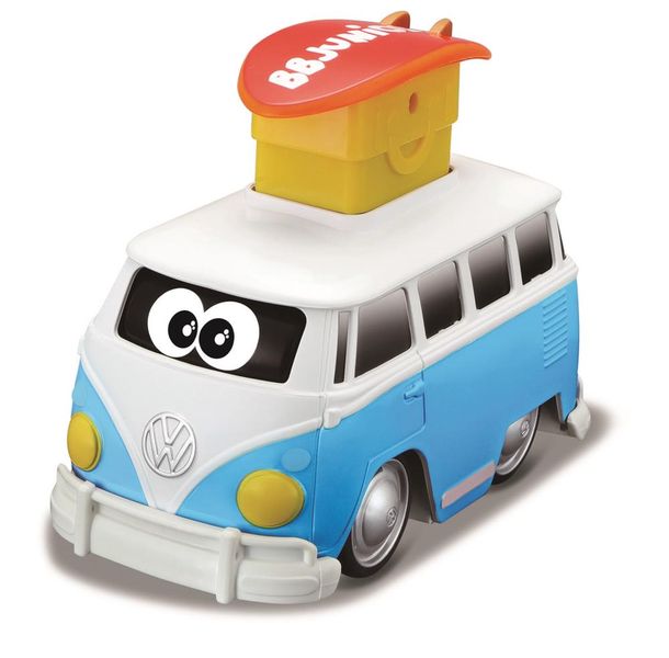 Bb Junior Press &amp; Go - VW Samba Bus - Blue - 15cm Long