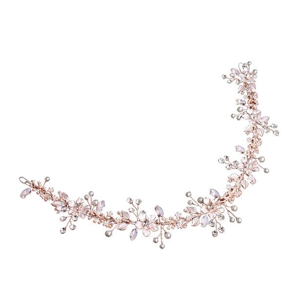 Olive Tree - Metal Leaf &amp; Flower Headband - Bridal / Formal Event