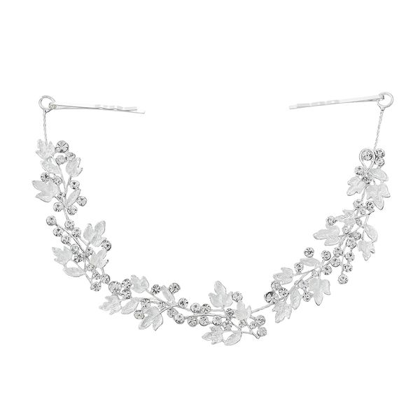 Olive Tree - Metal Leaf &amp; Rhinestone Headband - Bridal / Formal Event