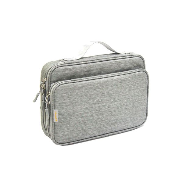 Portable Double-layer Tablet Travel Digital Storage Bag - Black