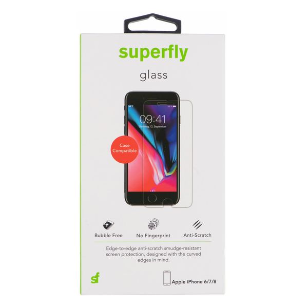 Superfly Tempered Glass Screen Protector for Apple iPhone 6 / 7 / 8