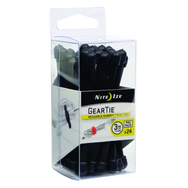 Gear Tie Propack 3 in. - 24 Pack - Black
