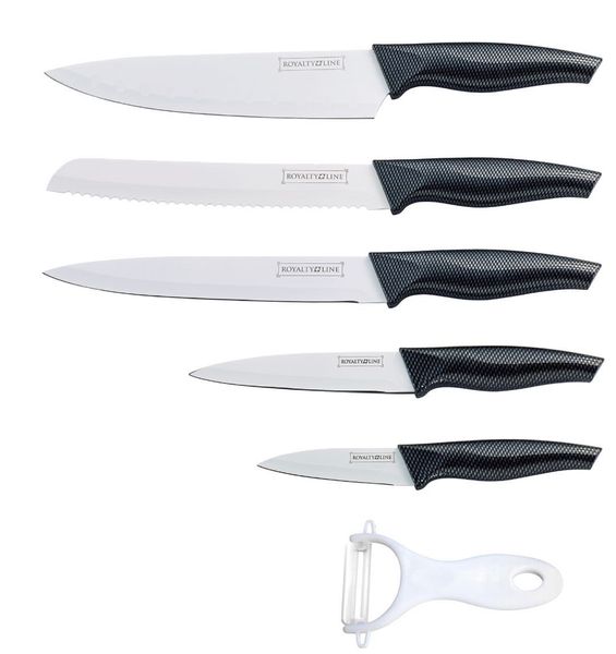 Royalty Line 5-Piece Ceramic Coating Knife Set + Bonus Peeler