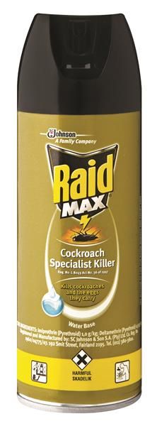 Raid Max Cockroach Specialist Killer Aerosol 6 x 300ml