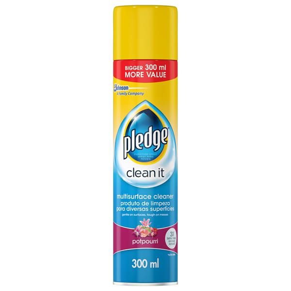 Pledge Multi Surface Cleaner Aerosol Potpourri - Shrink of 6 x 300 ml