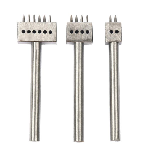 3 Piece Leather Craft Tools Hole Chisel Graving Stitching Punch Kit