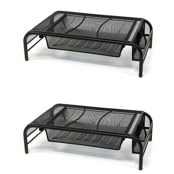 Ntech Mesh Monitor Laptop Stand Riser Desk - 2 Pack