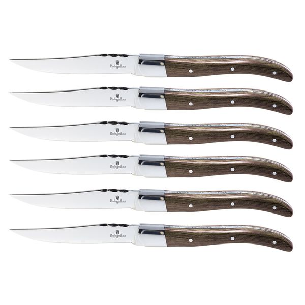 Berlinger Haus 6-Piece Steak Knife Set with Antique Wood Handle - Laguiole