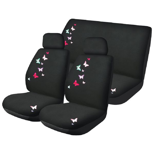 AutoGear - 6Pc Seat Cover Set - Butterfly Design