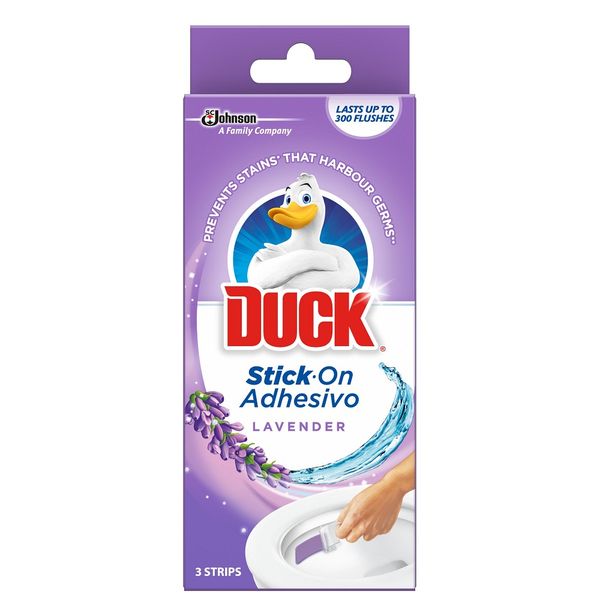 Duck Stick-on Adhesives Rimblock Toilet Freshener Lavender - Shrink of 6 x 3 Strips