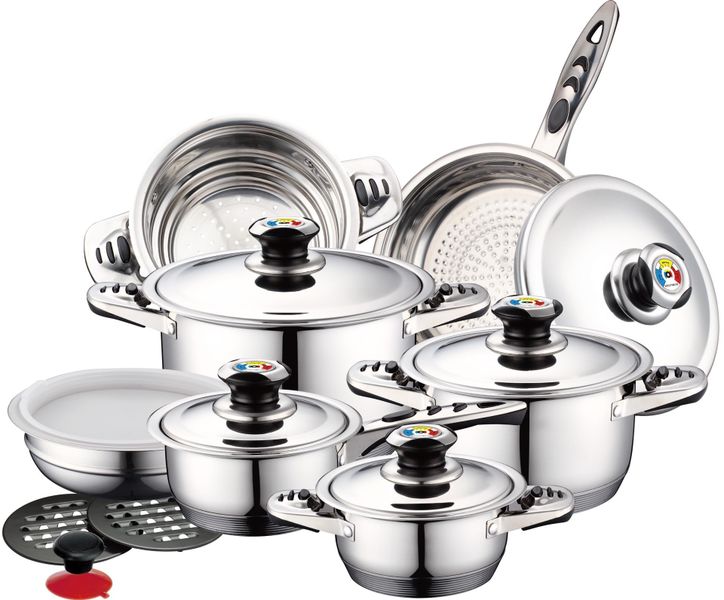 Royalty Line 16-Piece Stainless Steel Cookware Set
