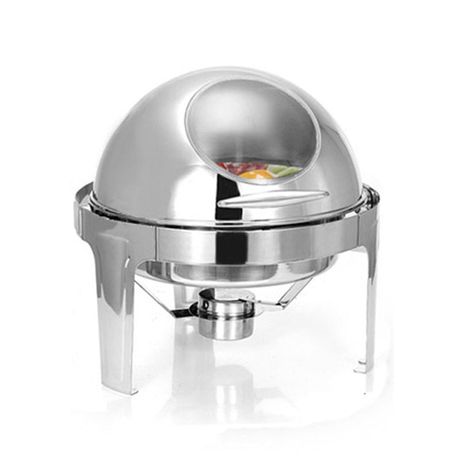 Roll Top Chafing Dish Round With Window, Chafing Dish Round