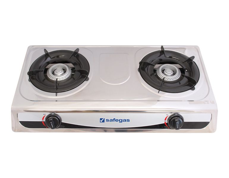 Safegas Stainless Steel 2 Burner Gas Stove