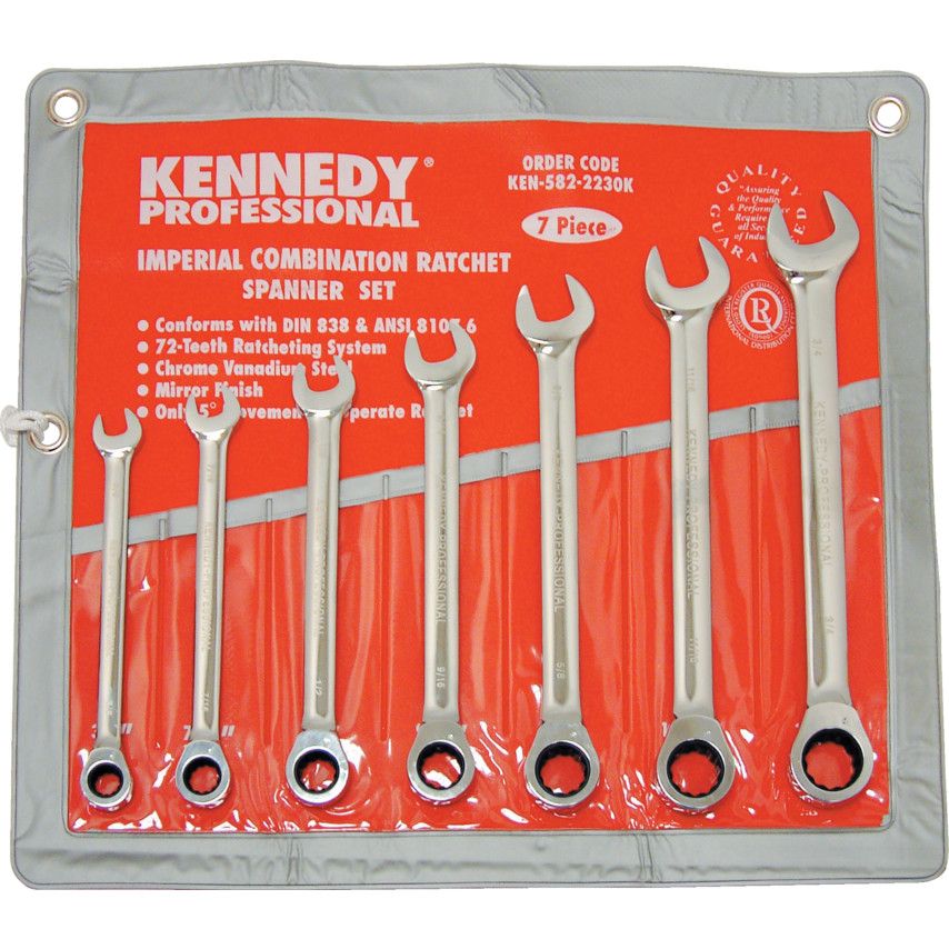 Kennedy 38Inch 34Inch Af Ratchet Combination Spanner Set 7Pc | Shop ...