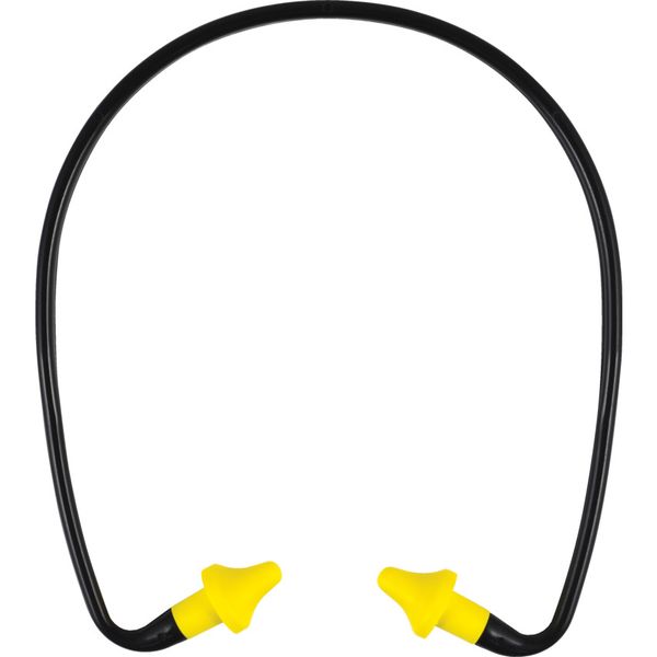 Tuffsafe Banded Earplug 21Db Yellow Plug Black Band