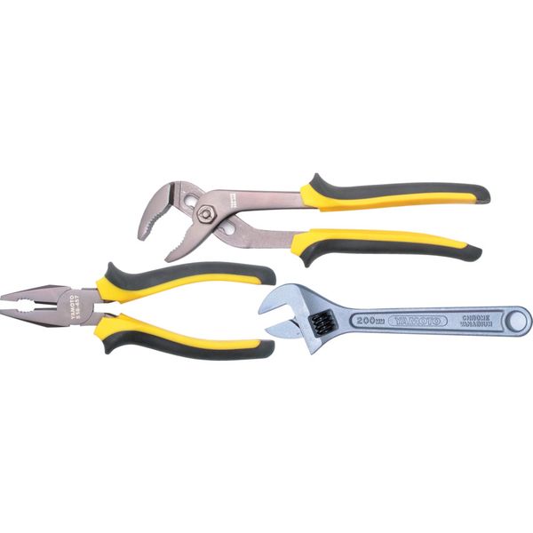 Yamoto Cv Plier Wrench Set 3 Pce Bi Material Grip