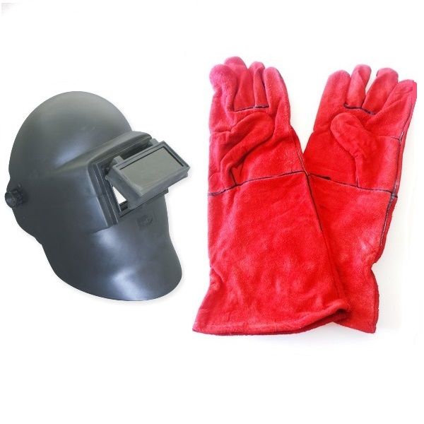 Matsafe - Welding Helmet incl Red Leather Welding Gloves