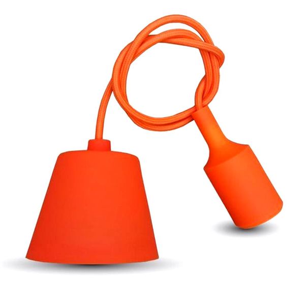 E27 Silicon Pendant Lamp Holder-Orange