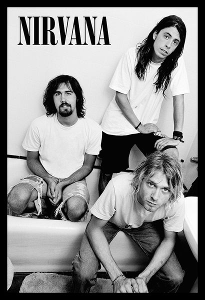 Nirvana - Bathroom Poster with Black Frame