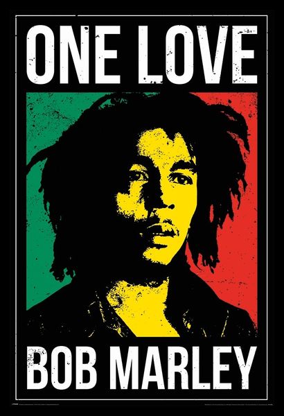 Bob Marley - One Love Poster with Black Frame