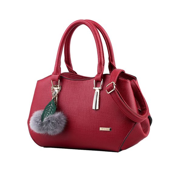 Fashion Women PU Leather Handbag Shoulder Bag - Red