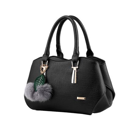 BIG BLACK Shoulder Bag Leather Shopper Bag for Woman Black - Etsy