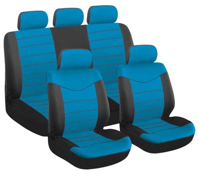 Car Seat Cover 9Pc Blue X Type
