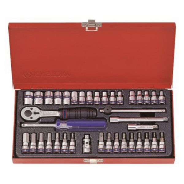 KING TONY SOCKET SET WITH BITS 1/4"DR 4-13mm 39PC 12P