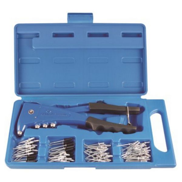 KING TONY RIVET GUN &amp; ASSORTED RIVETS 20PC