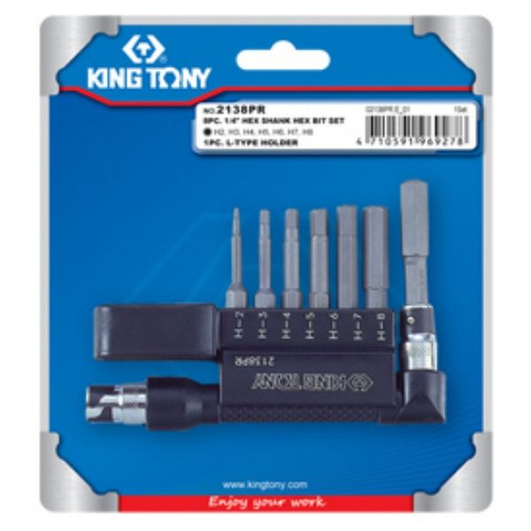 KING TONY TORX TAMPER PROOF BIT SET 50mm T10-T40 7PC