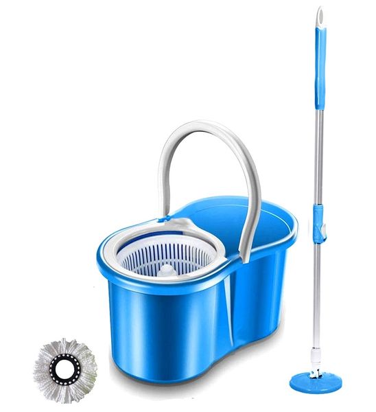 Magic Spin Mop And Plastic Bucket Set-Blue