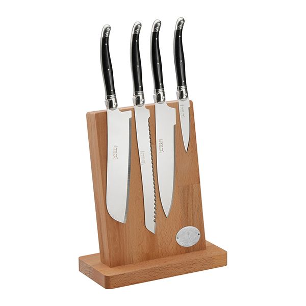 Laguiole 4 Piece Kitchen Set Beechwood Block