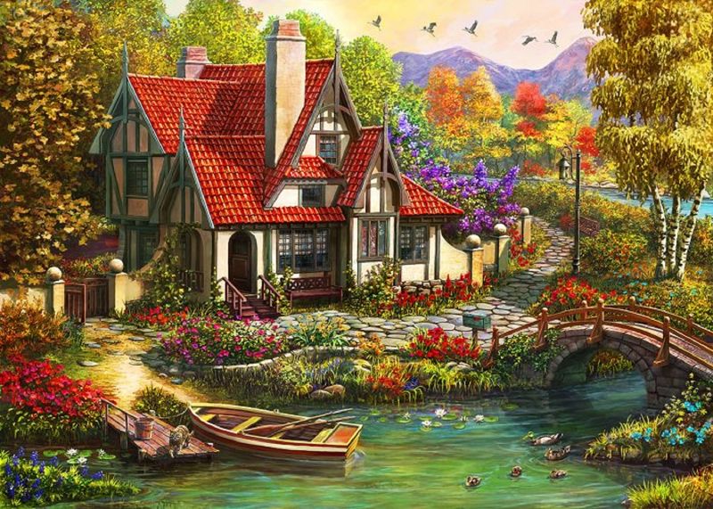 RGS Group Riverside Cottage 2000 Piece Jigsaw Puzzle
