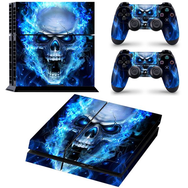 Decal Skin Compatible with PS4 - Blue Skull (Decal Only)