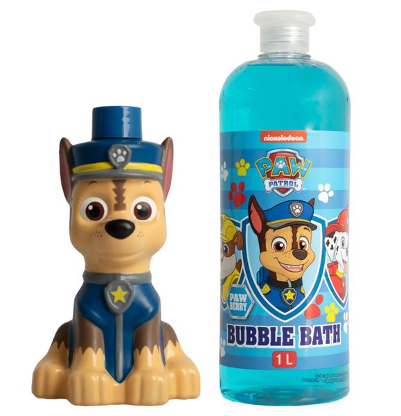 PAW PATROL By NICKELODEON Official Licensed Kids 'Chase' 3D 300ml &amp; 1 Litre Bubble Bath
