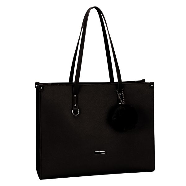 SupaNova Laptop Bag for Ladies - Pompom Edition - Black