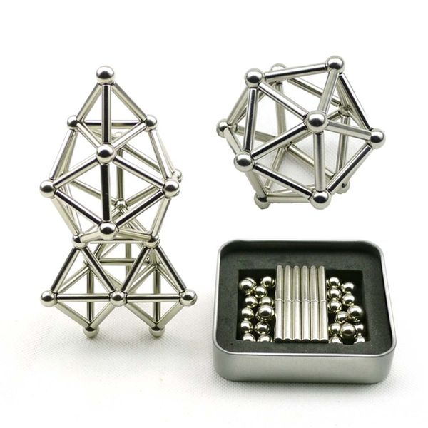 T4U Magnetic Rod &amp; Ball Set (Silver)