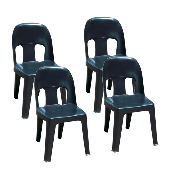 Durable Plastic Party Chair Combo Set of 4 - Black