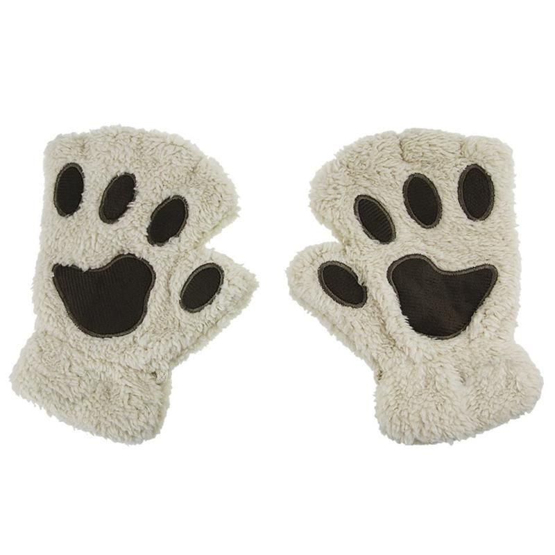 Cute Paw Fingerless Plush Fur Gloves | Shop Today. Get it Tomorrow ...