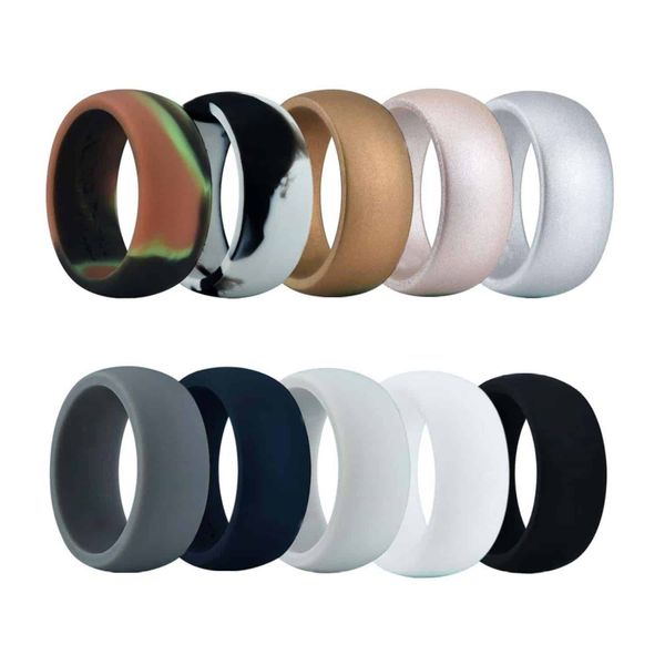 Silicone Wedding Band Rings - Set of 10