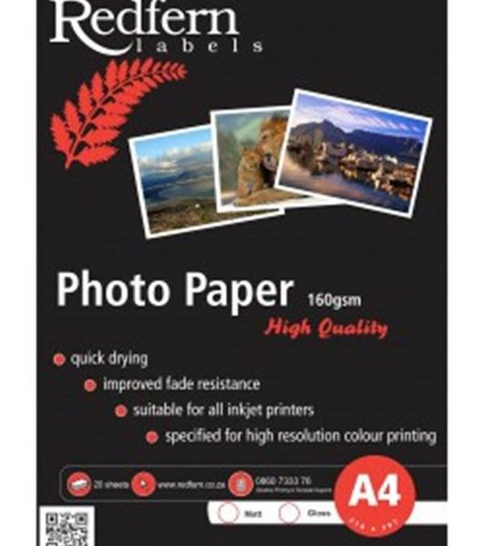 Redfern Inkjet A4 Photo Paper -Gloss