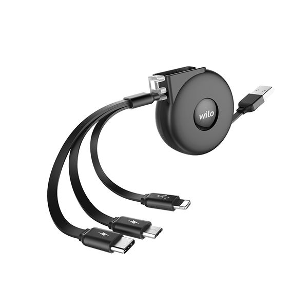 Hoco 3In1 Retractable Charging Data Cable image