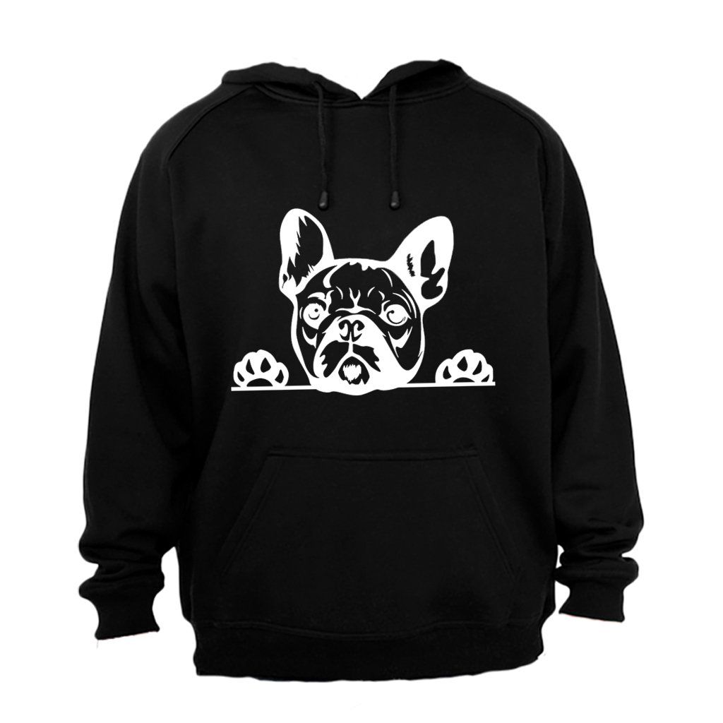 Peeking French Bulldog - Mens - Hoodie - Black | Shop Today. Get it ...