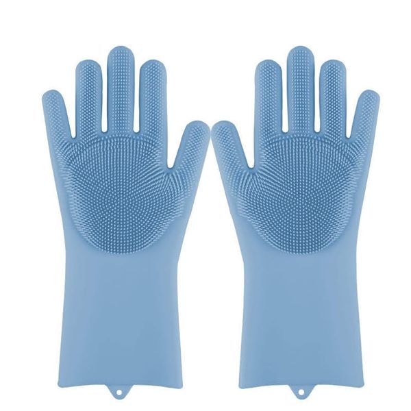 Magic Silicone Kitchen Cleaning Rubber Scrub Gloves 1 Pair
