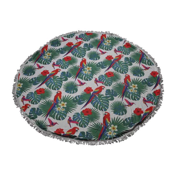 Launch Republic Parrots And Birds Round Beach Towel