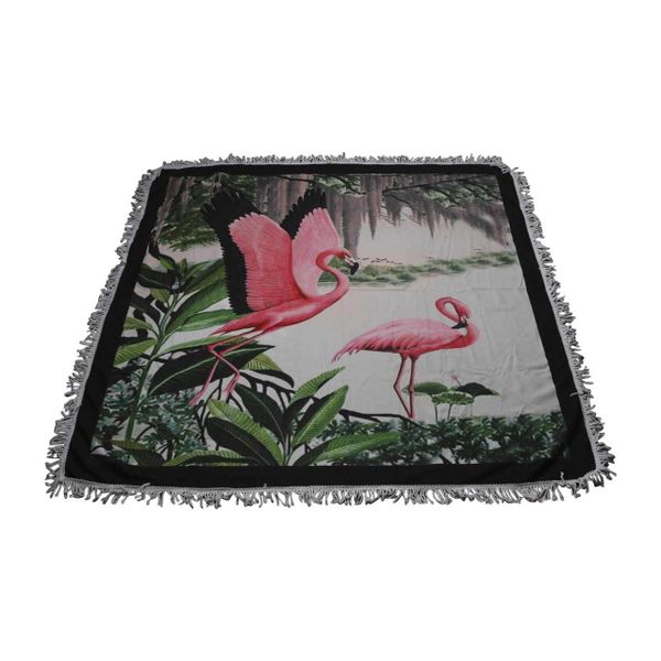 Launch Republic Flamingo Pair Square Beach Towel