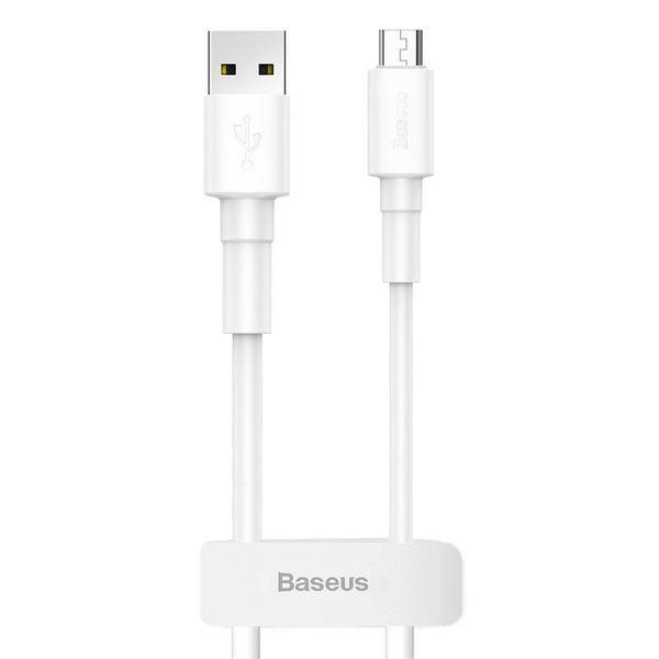 Baseus 1m - 2.4A Mini White Series USB Type-A 2.0 to MicroUSB Cable