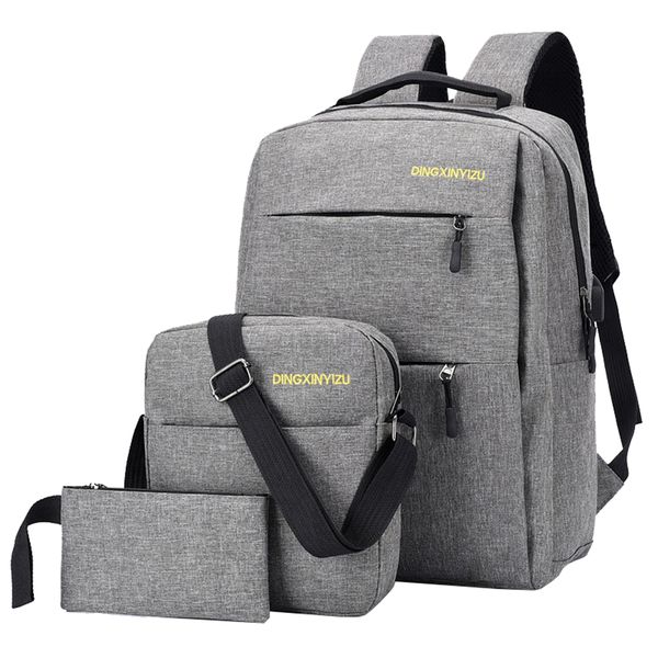 3 Pieces Business Travel Computer Daypack With USB Charging Port